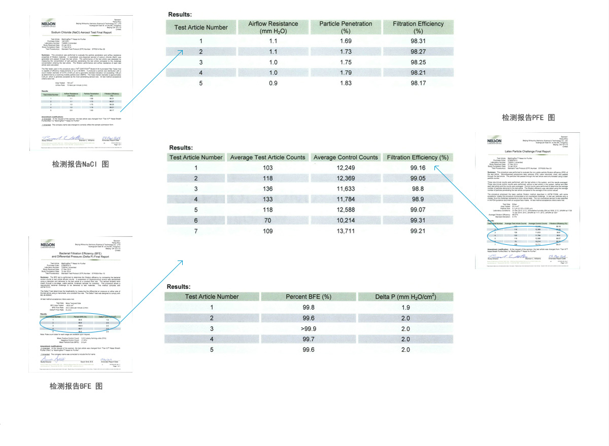 检测报告NaCI图 检测报告BFE图 检测报告PFE图